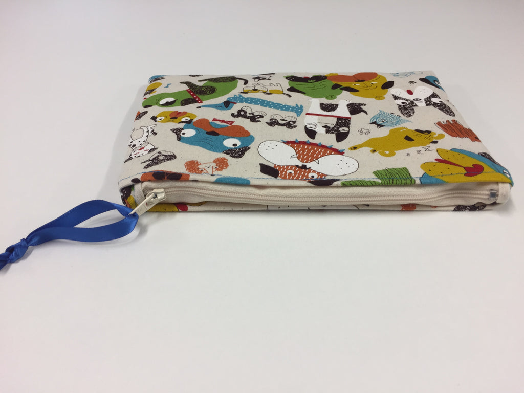 Zip Clutch - Dogs Cream