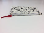 Zip Clutch - Cats White