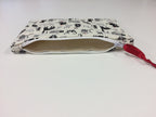 Zip Clutch - Cats White