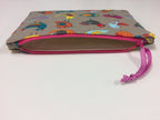 Zip Clutch - Birds Taupe