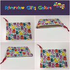 Zip Clutch - Multi Coloured Cats
