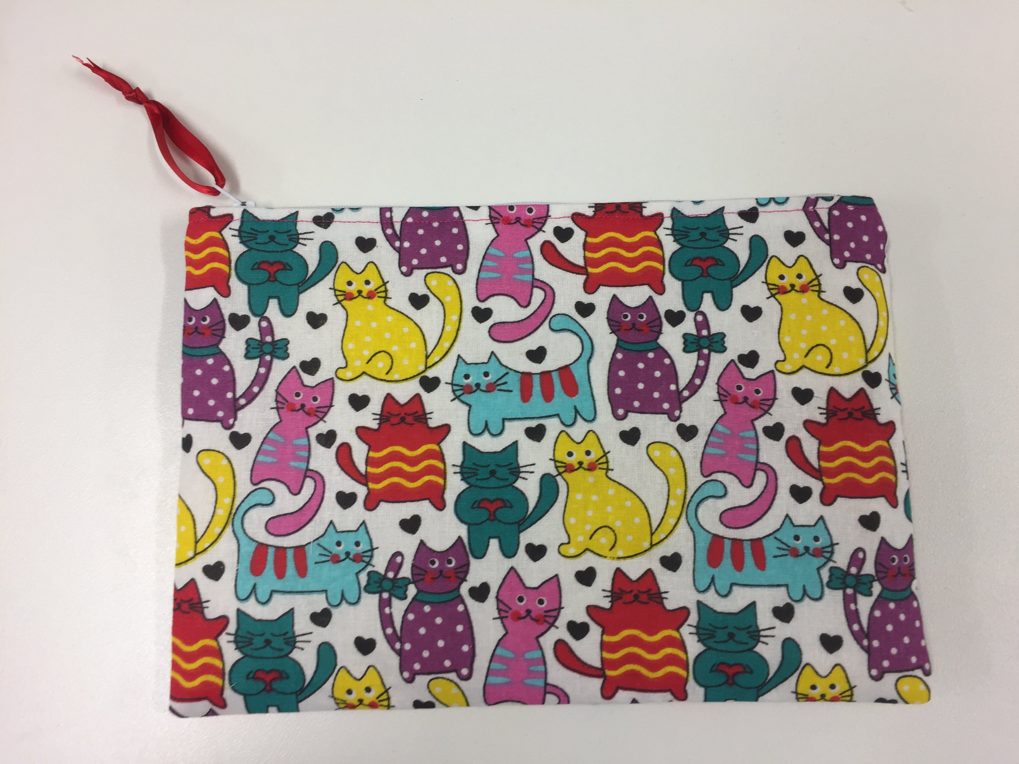 Zip Clutch - Multi Coloured Cats