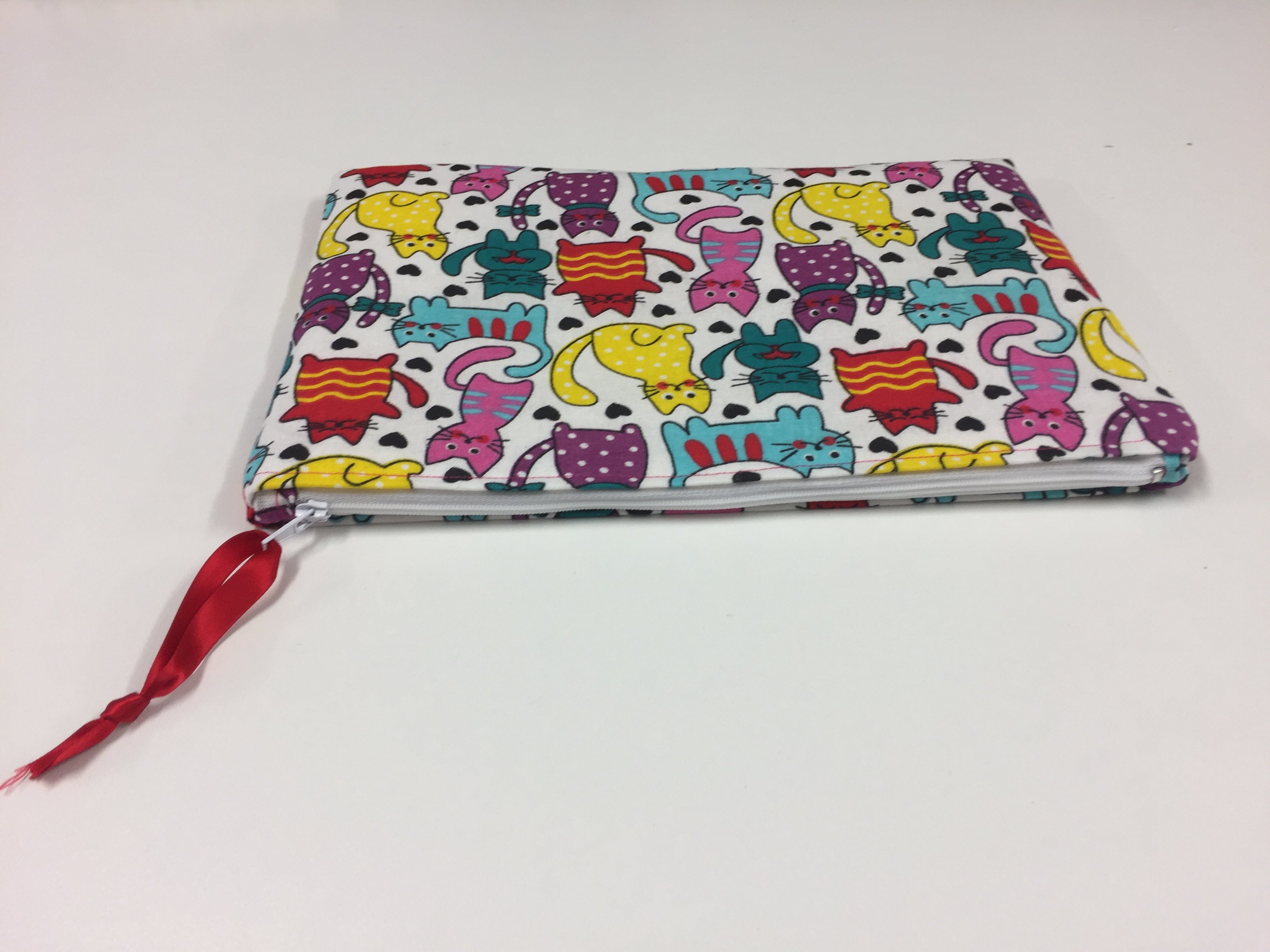 Zip Clutch - Multi Coloured Cats