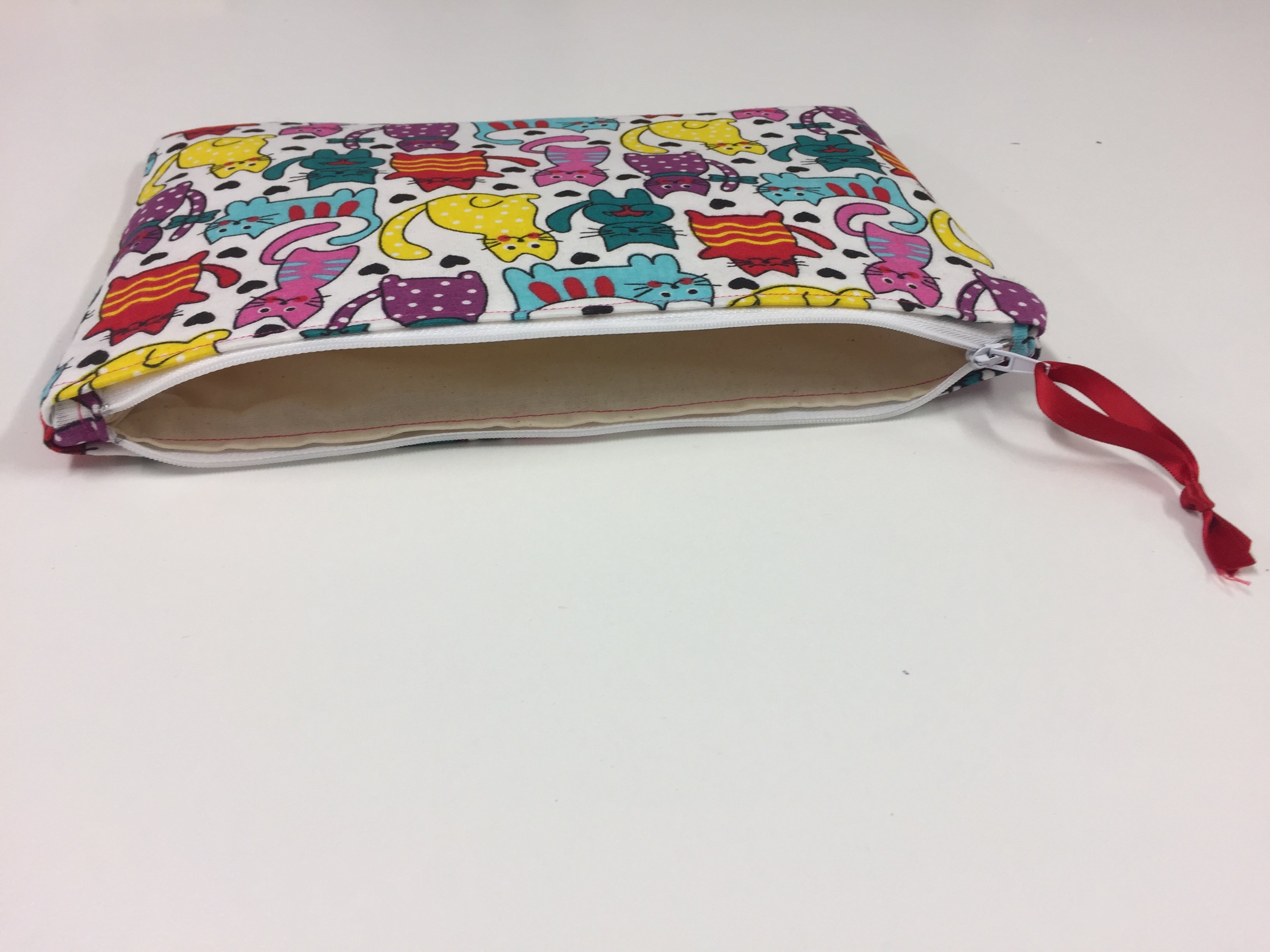 Zip Clutch - Multi Coloured Cats