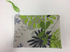Zip Clutch - Lime Grey Flowers