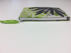 Zip Clutch - Lime Grey Flowers