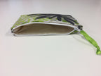 Zip Clutch - Lime Grey Flowers