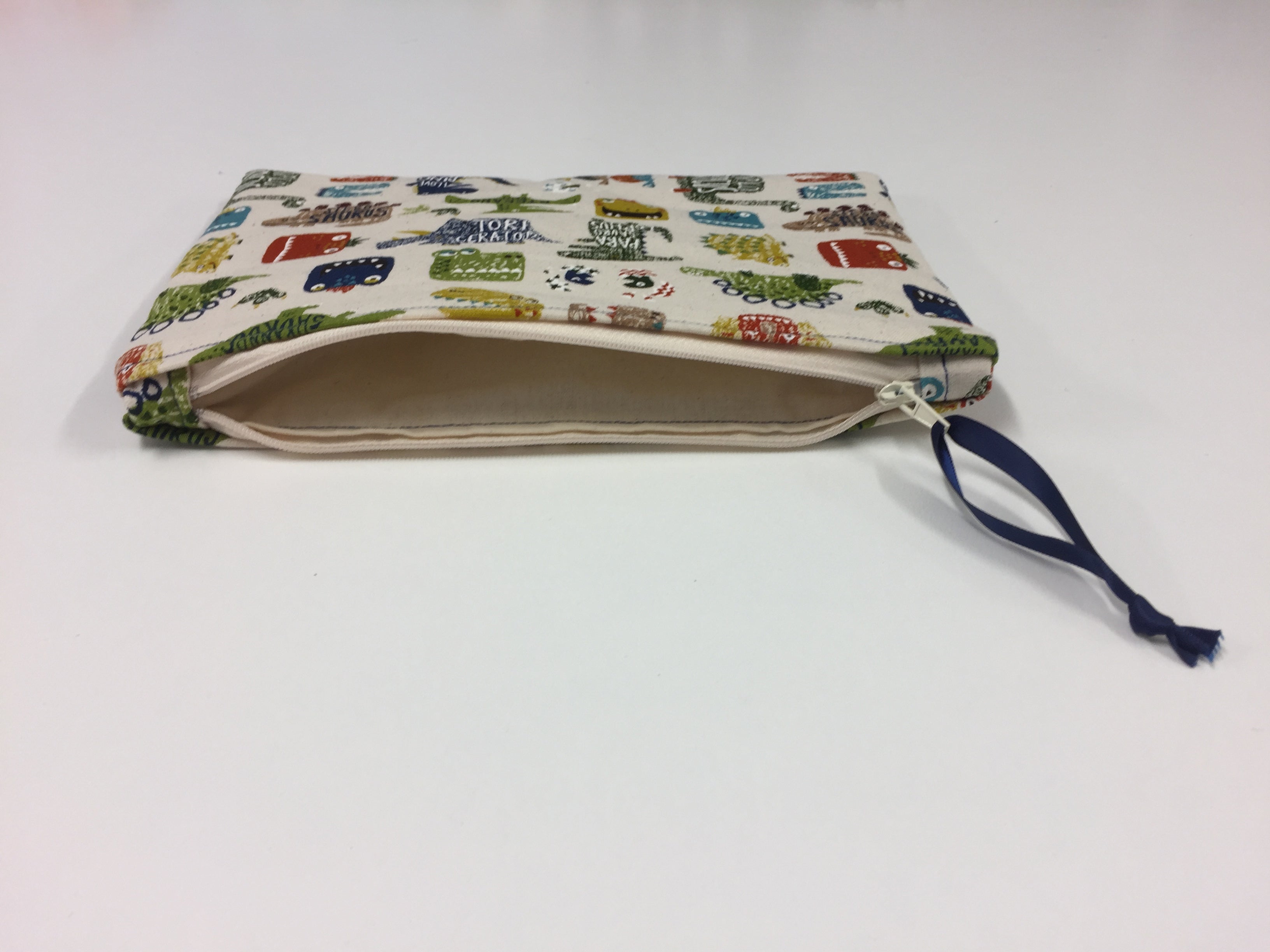 Zip Clutch - Dinosaur Cream
