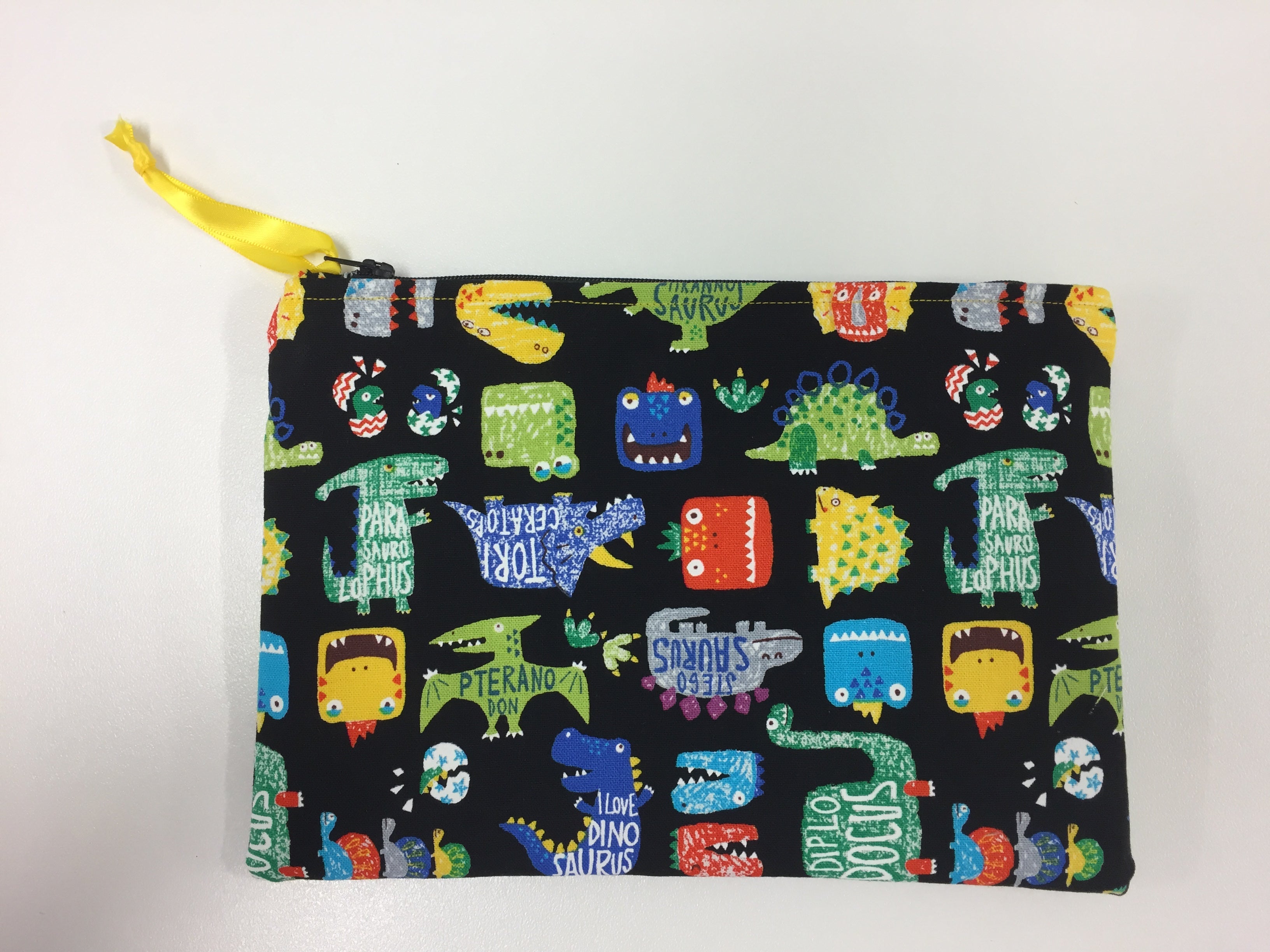 Zip Clutch - Dinosaur Black