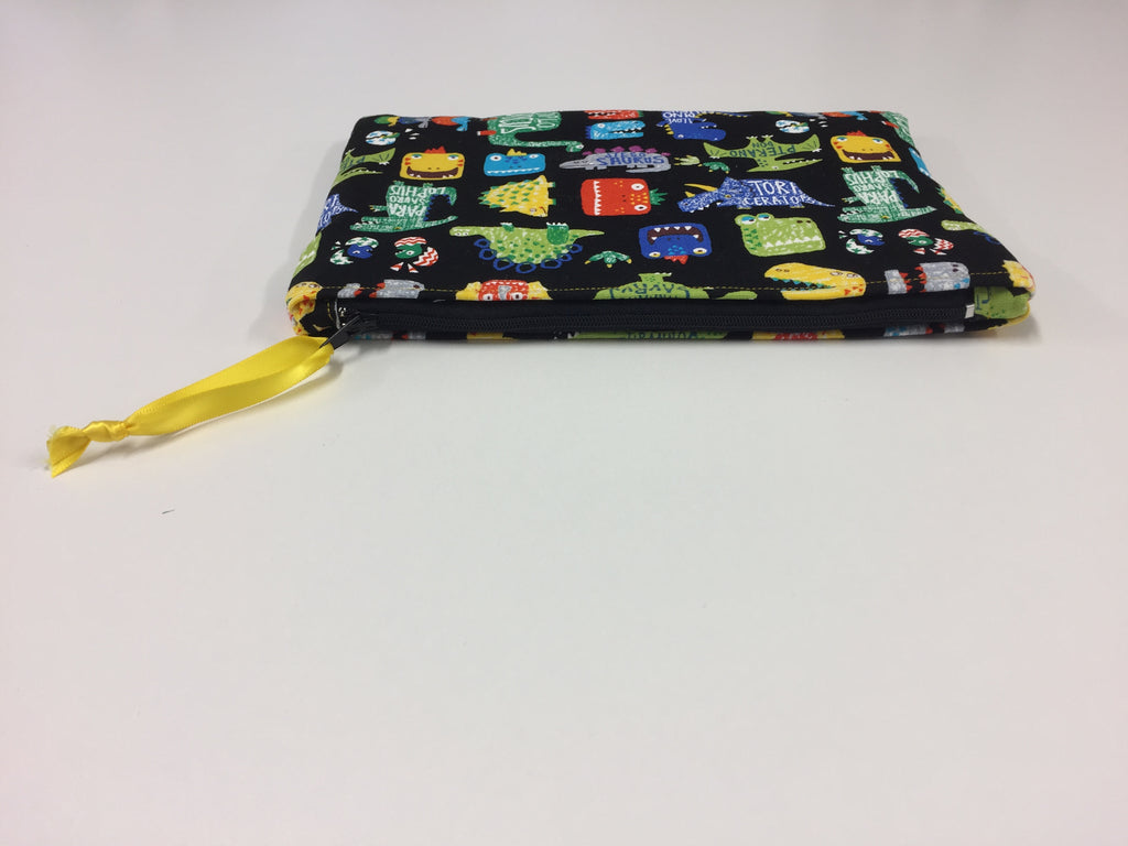 Zip Clutch - Dinosaur Black
