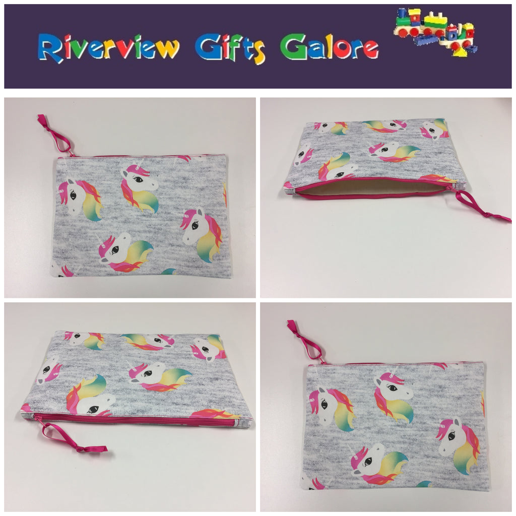 Zip Clutch - Unicorns