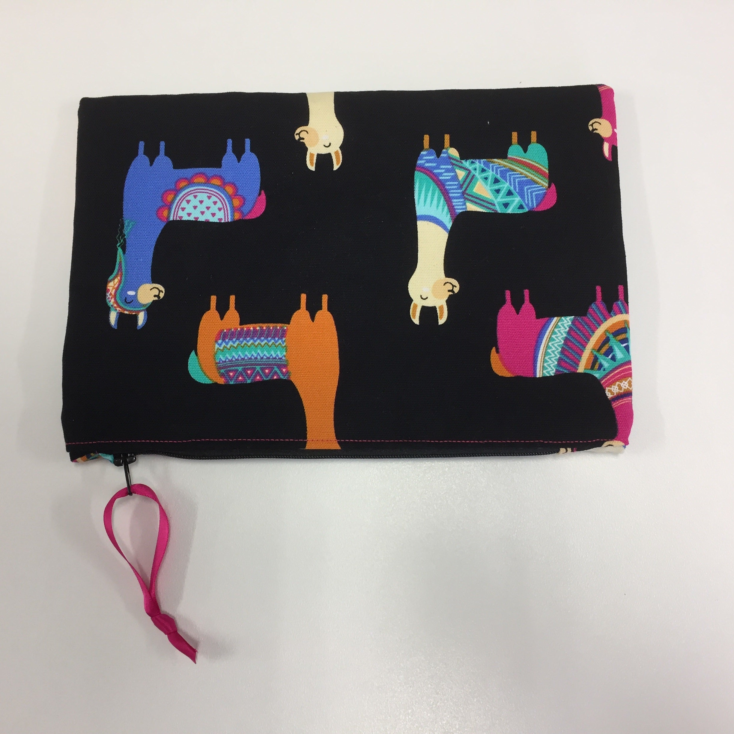 Zip Clutch - Llamas Black
