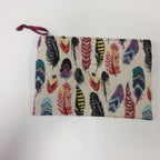 Zip Clutch - Feathers
