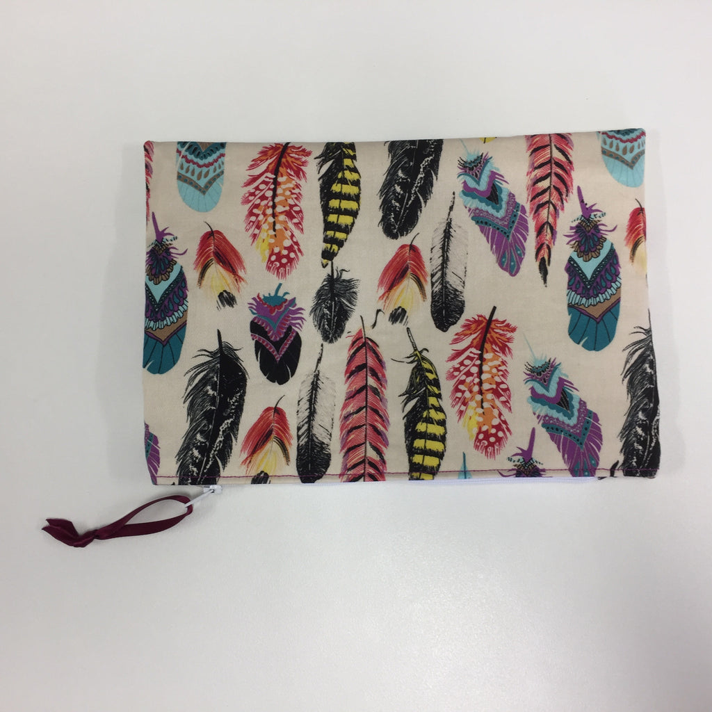 Zip Clutch - Feathers