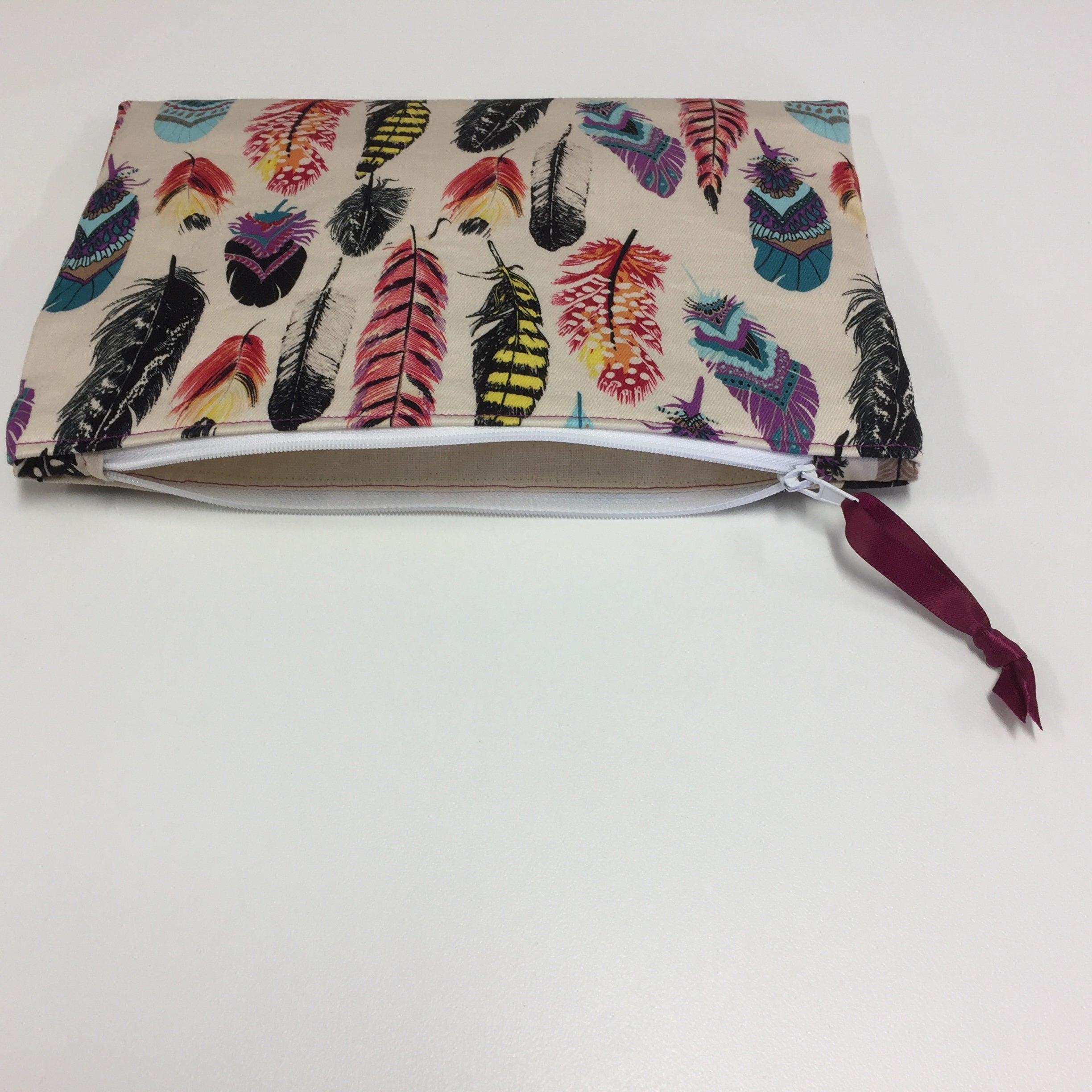 Zip Clutch - Feathers
