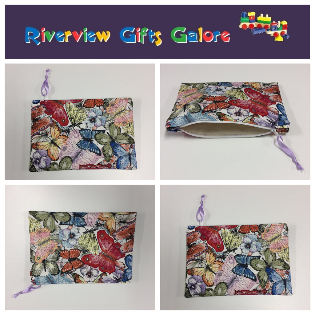 Zip Clutch - Pastel Butterfly