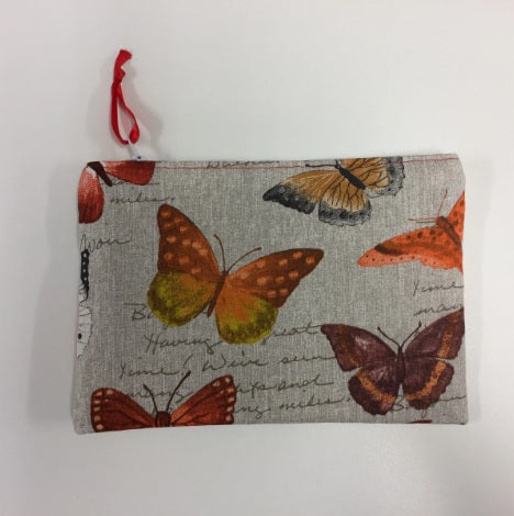 Zip Clutch - Orange Butterfly