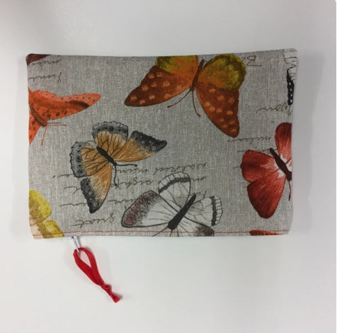 Zip Clutch - Orange Butterfly