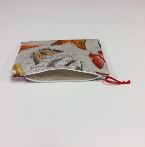 Zip Clutch - Orange Butterfly
