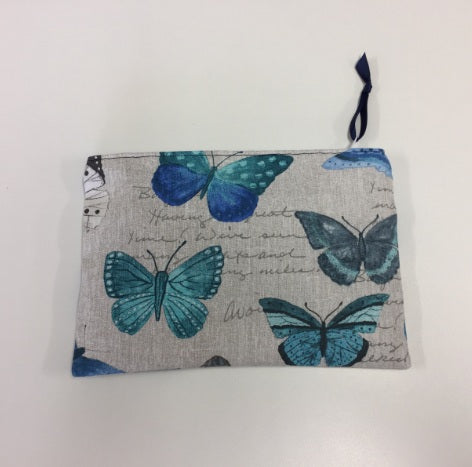 Zip Clutch - Blue Butterfly