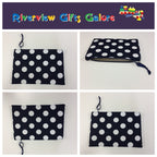 Zip Clutch - Navy Spot
