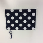 Zip Clutch - Navy Spot