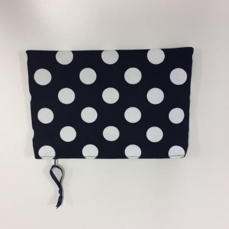 Zip Clutch - Navy Spot