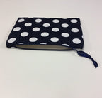 Zip Clutch - Navy Spot