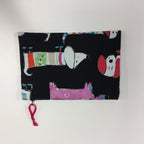 Zip Clutch - Dogs Black