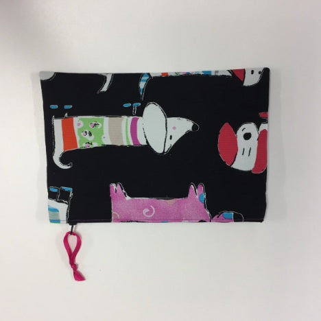 Zip Clutch - Dogs Black