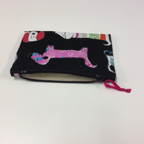 Zip Clutch - Dogs Black