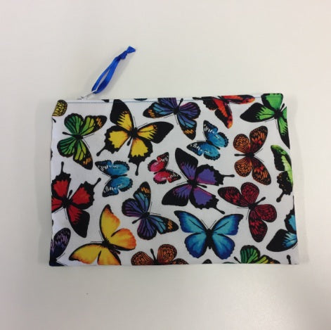 Zip Clutch - Butterflies Bright