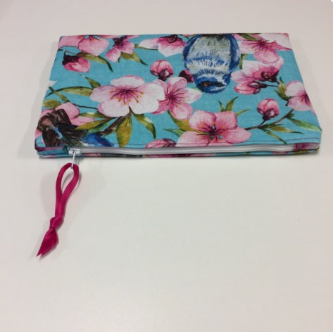 Zip Clutch - Blue Birds