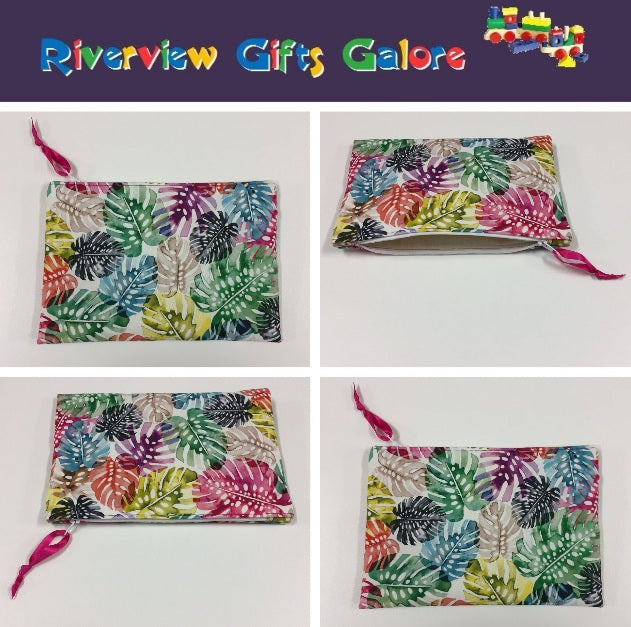 Zip Clutch - Multi-Coloured Leaves
