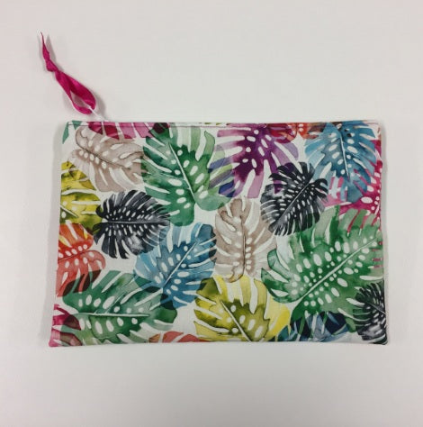 Zip Clutch - Multi-Coloured Leaves