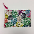 Zip Clutch - Multi-Coloured Leaves