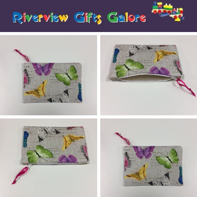 Zip Clutch - Multi-Coloured Butterflies