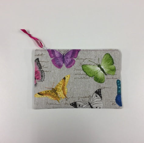 Zip Clutch - Multi-Coloured Butterflies