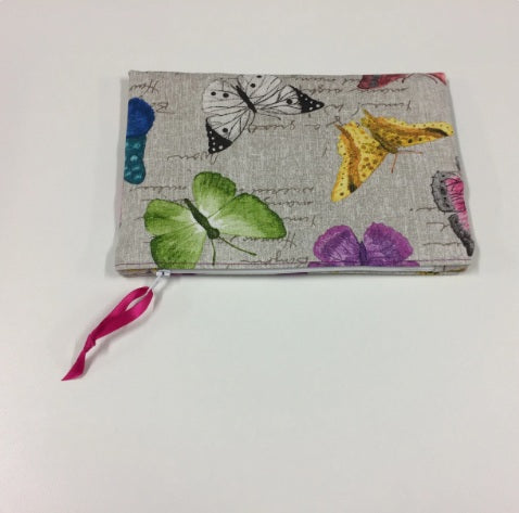 Zip Clutch - Multi-Coloured Butterflies