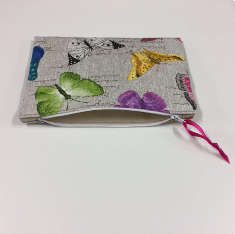 Zip Clutch - Multi-Coloured Butterflies