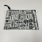 Zip Clutch - Sewing Words on White