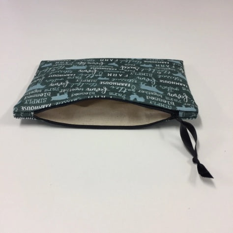 Zip Clutch - Farm Sweet Farm - Teal