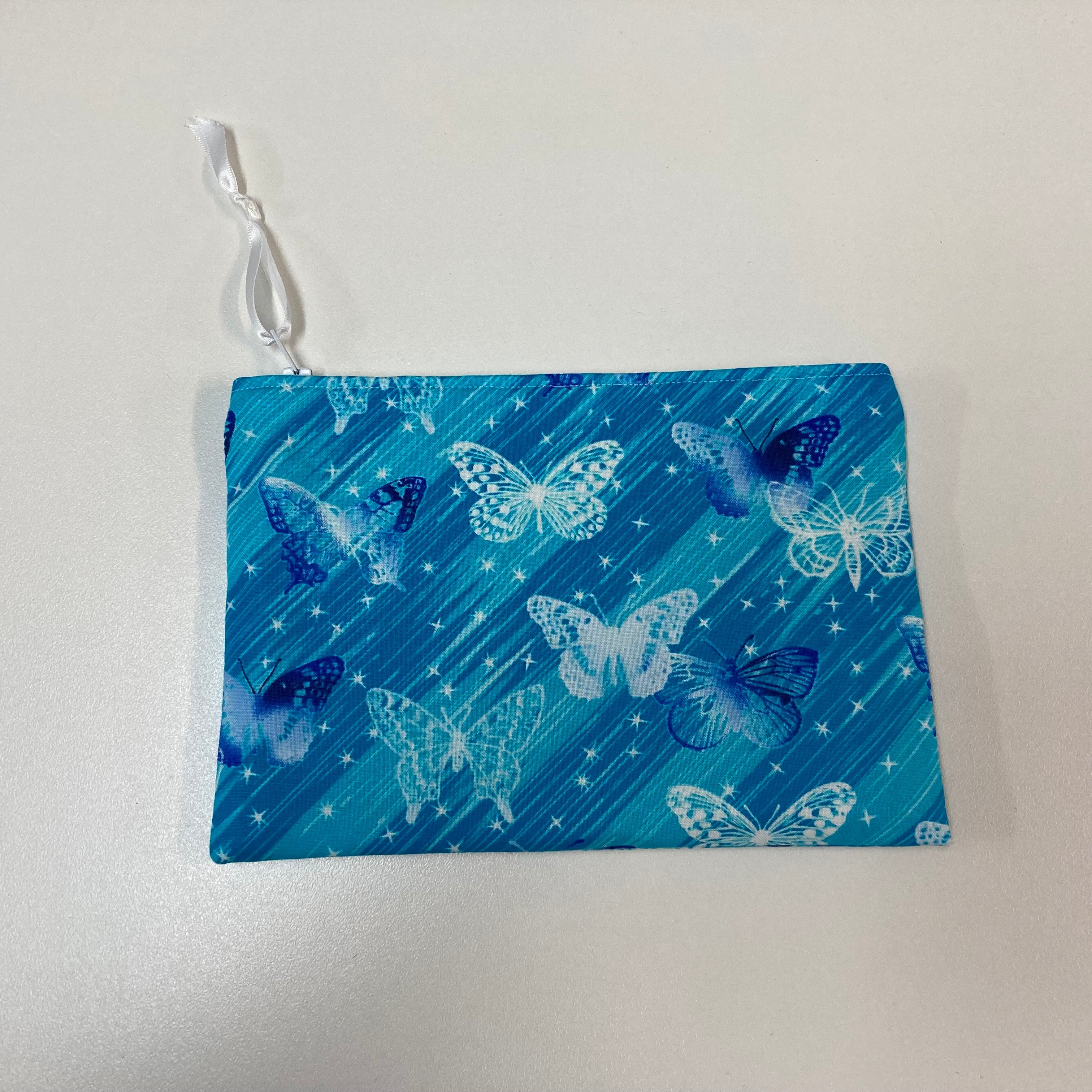 Zip Clutch - Blue Butterflies