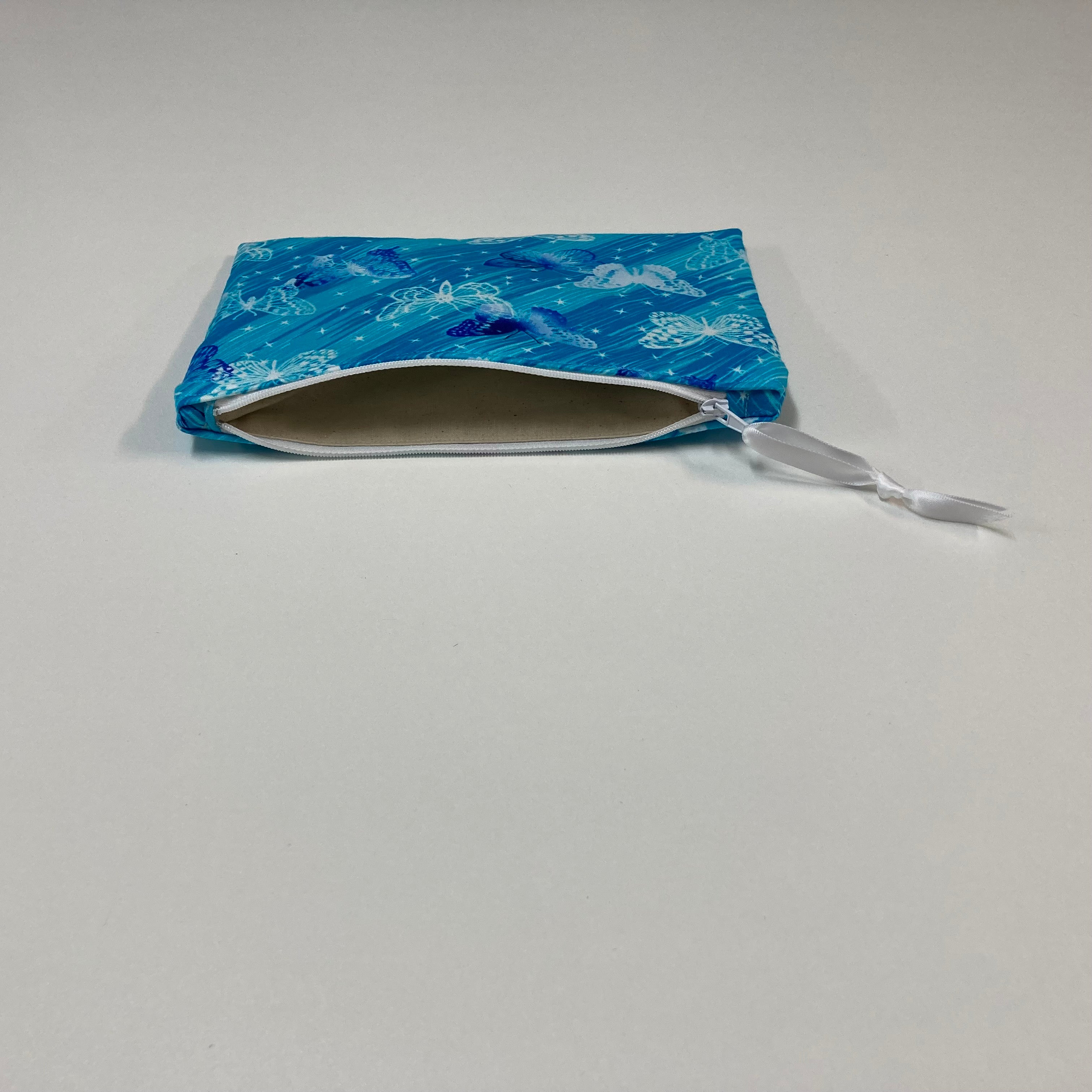 Zip Clutch - Blue Butterflies