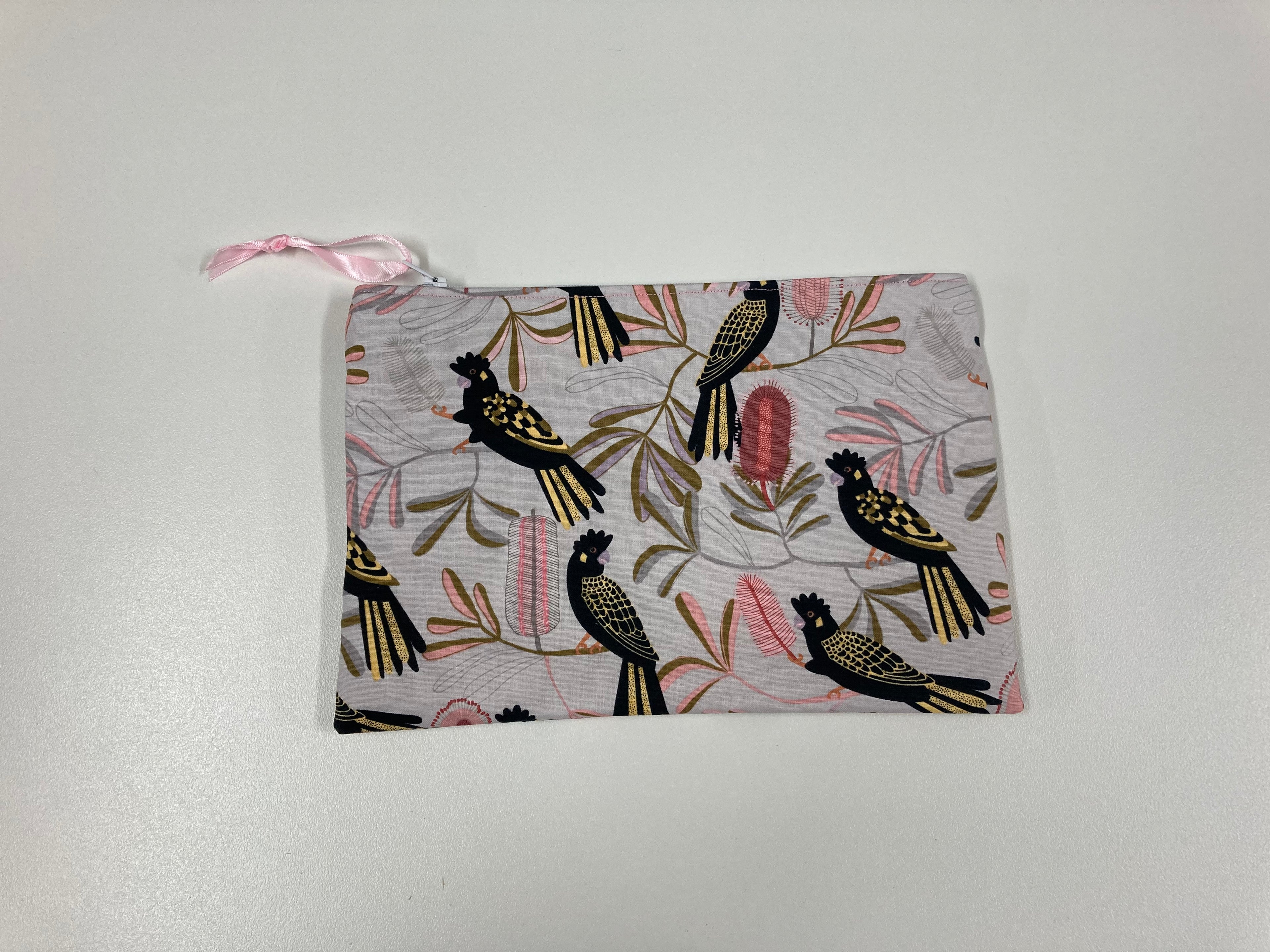 Zip Clutch - Black Cockatoo