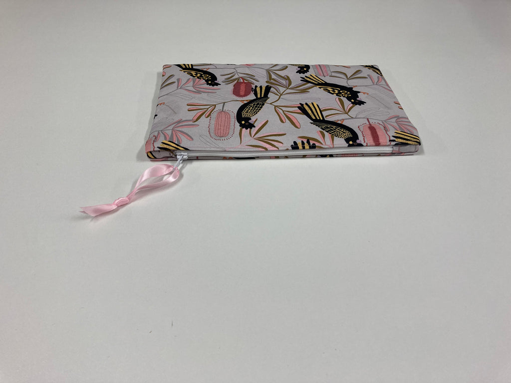 Zip Clutch - Black Cockatoo