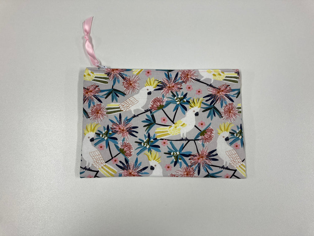 Zip Clutch - White Cockatoo