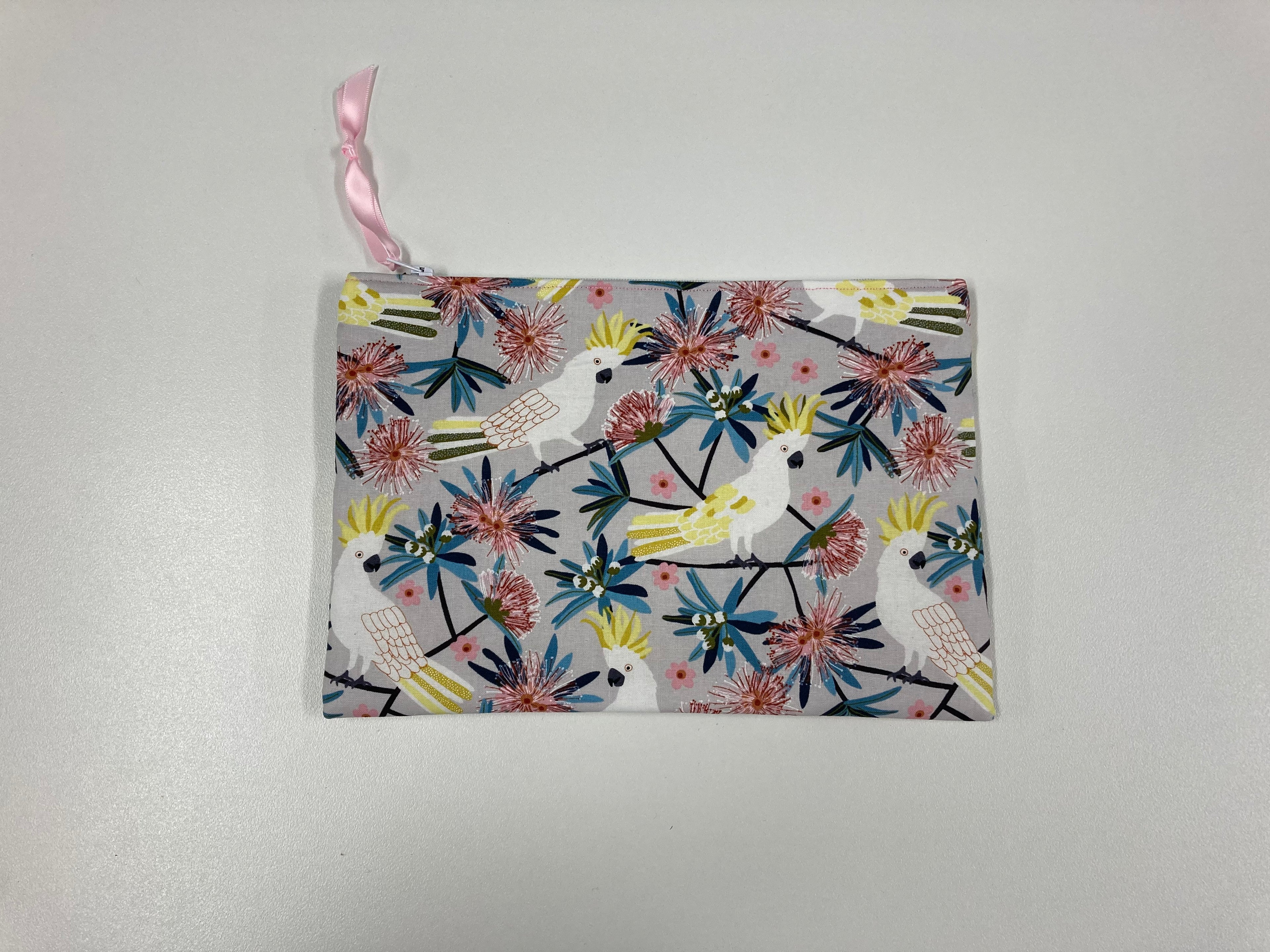 Zip Clutch - White Cockatoo