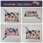 Zip Clutch - Australian Animals on White