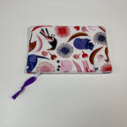 Zip Clutch - Australian Animals on White